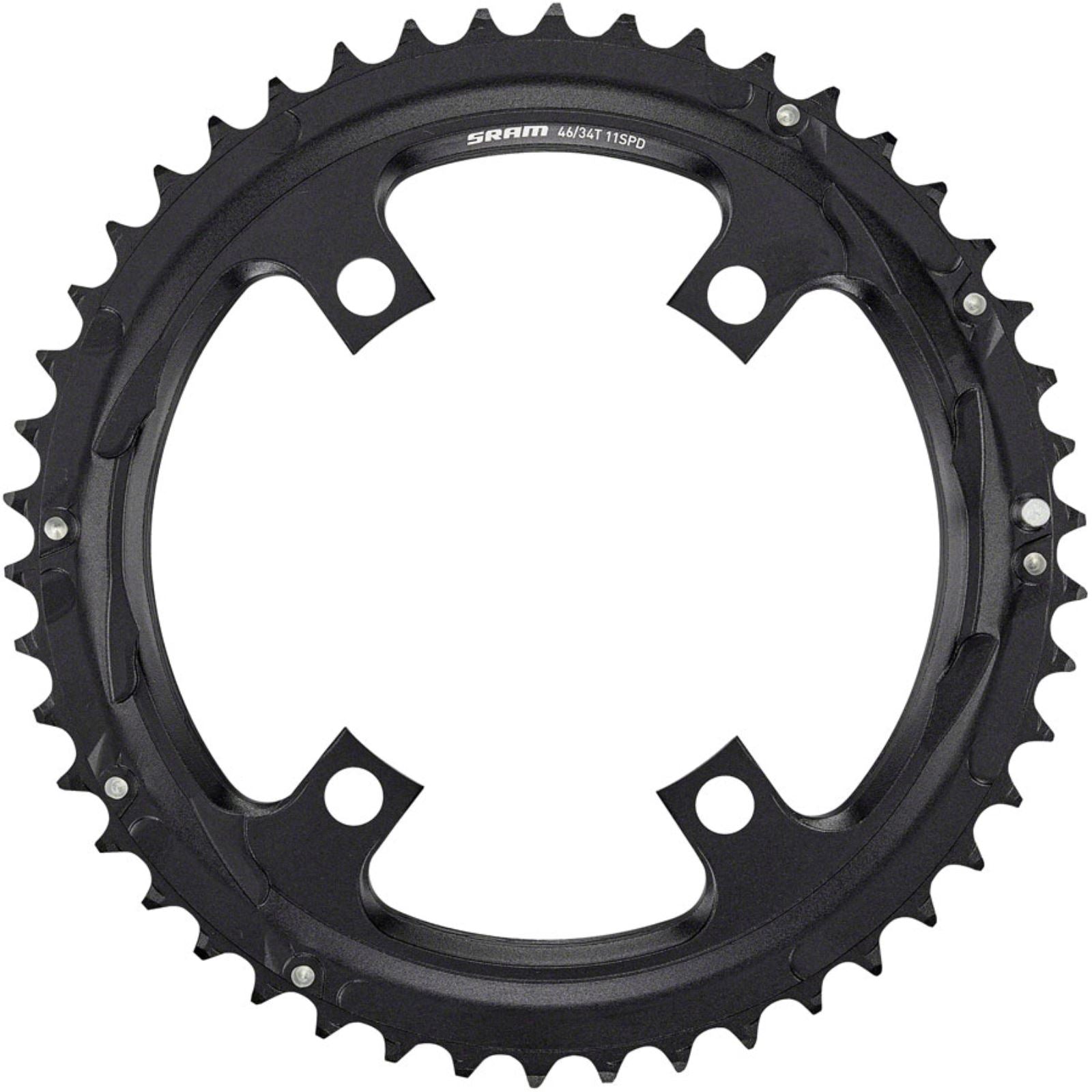 SRAM Road 110mm Asymmetrical Chainring Teeth: 46 - Aluminum - Black [MPN: 11.6218.039.001]_1241658