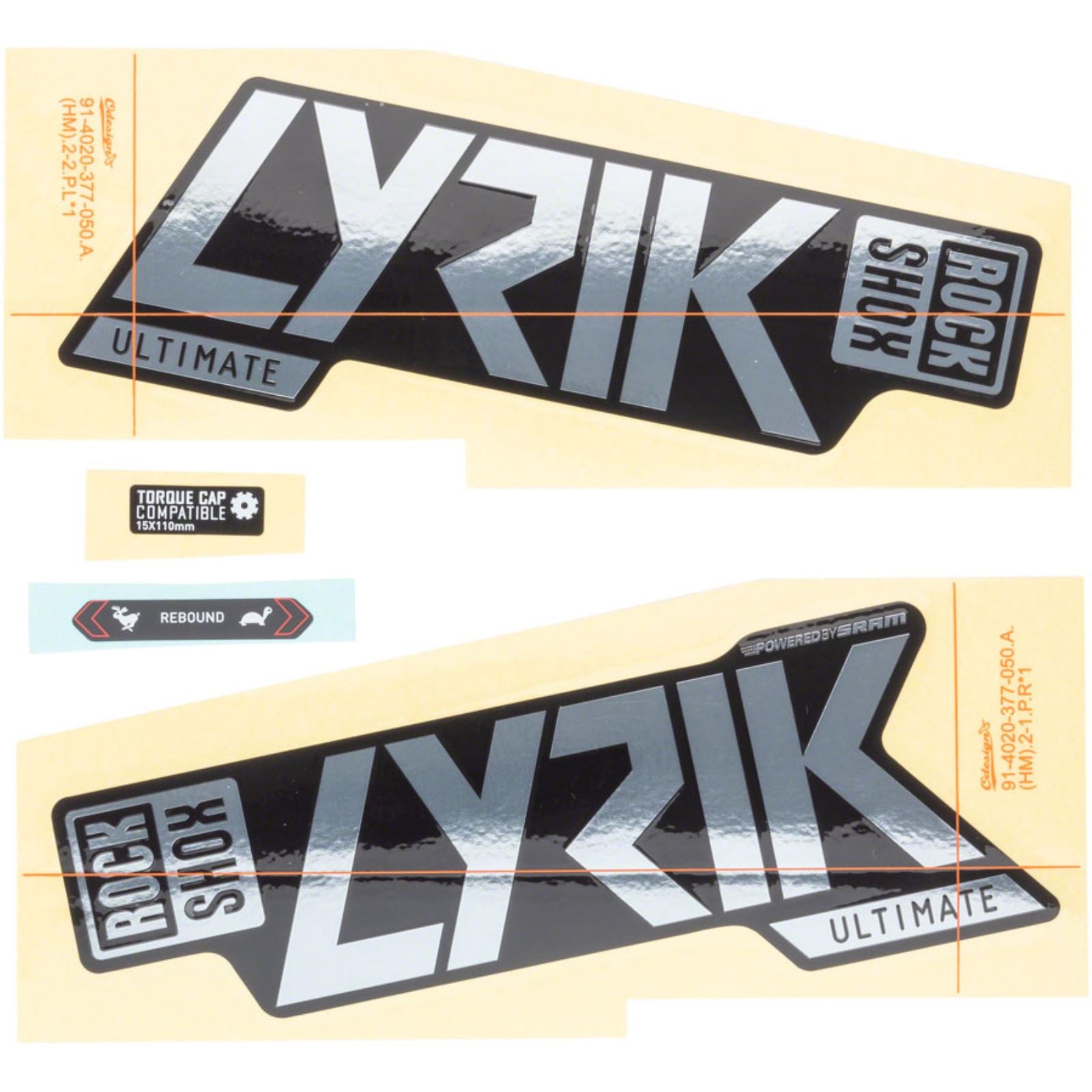 RockShox Decal Kit for Lyrik Ultimate - Polar Foil for Gloss Black 11.4018.105.015_1277738