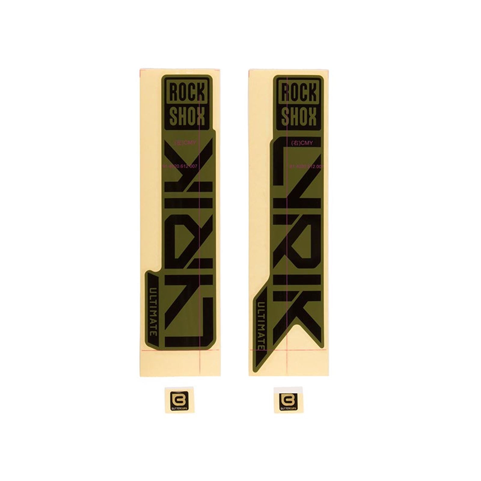 RockShox Decal Kit for Lyrik Ultimate - Gloss Black for Gloss Green 11.4018.105.061_1127896