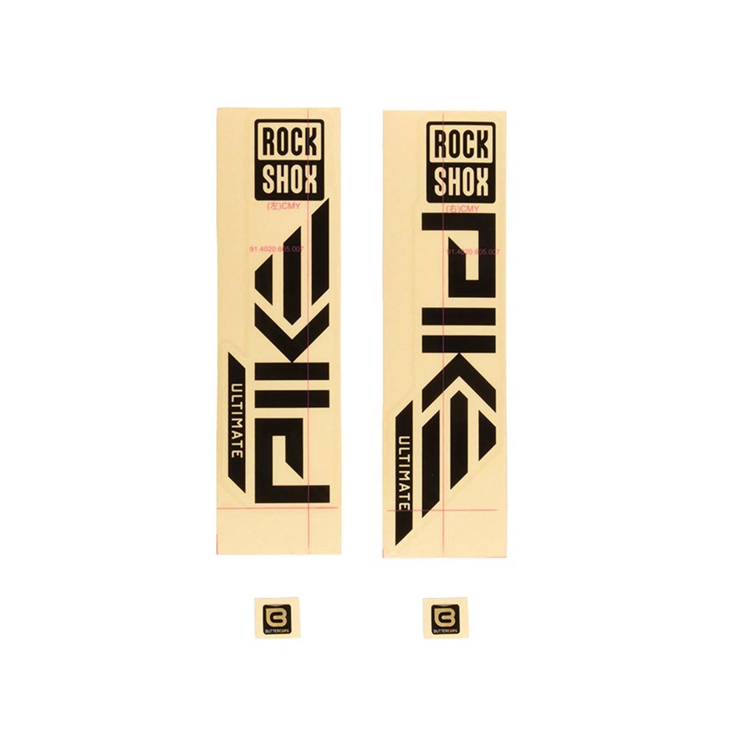 RockShox Decal Kit for Pike Ultimate - Gloss Black for Silver 11.4018.105.066_1127959
