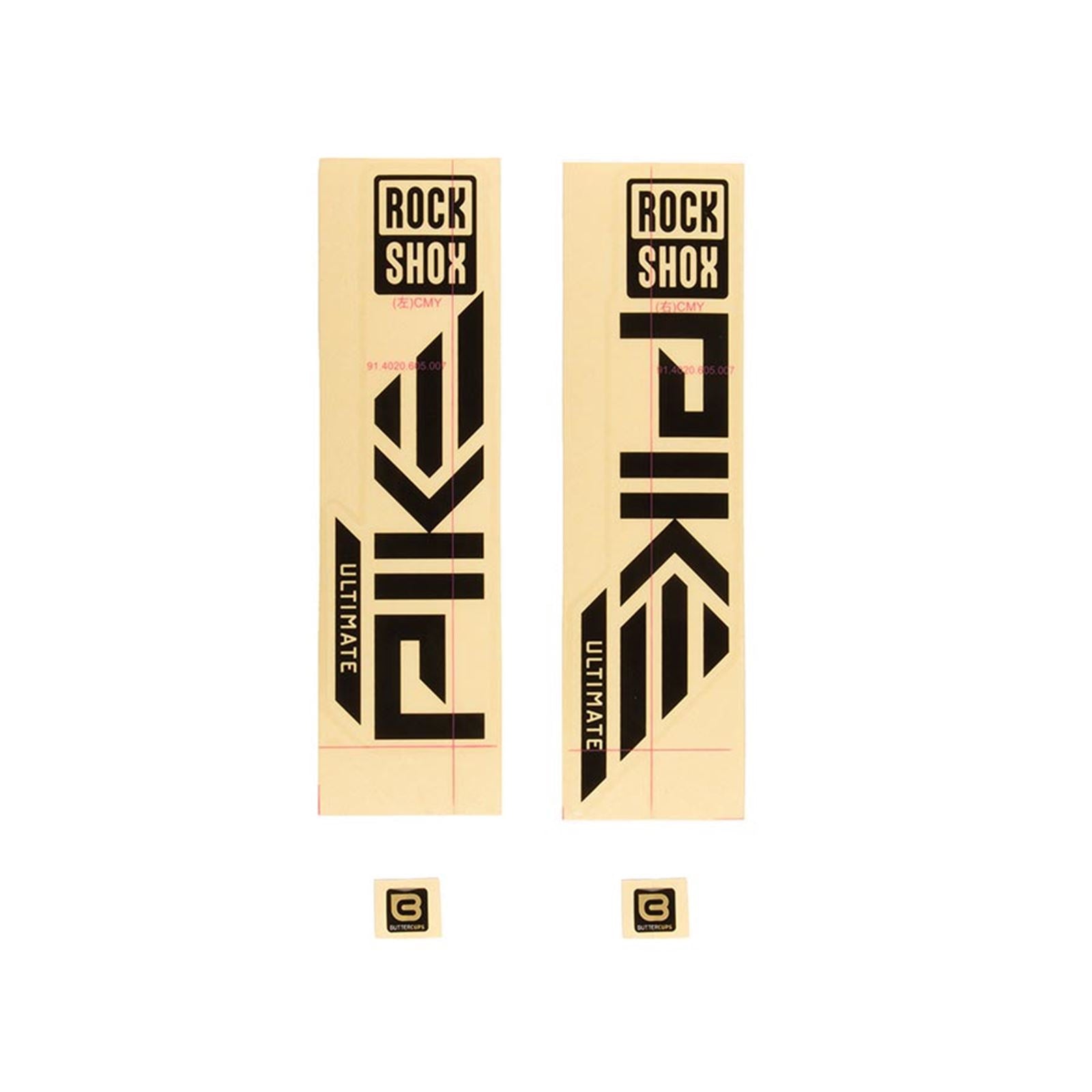 RockShox Decal Kit for Pike Ultimate - Gloss Black for Silver 11.4018.105.066_1127959