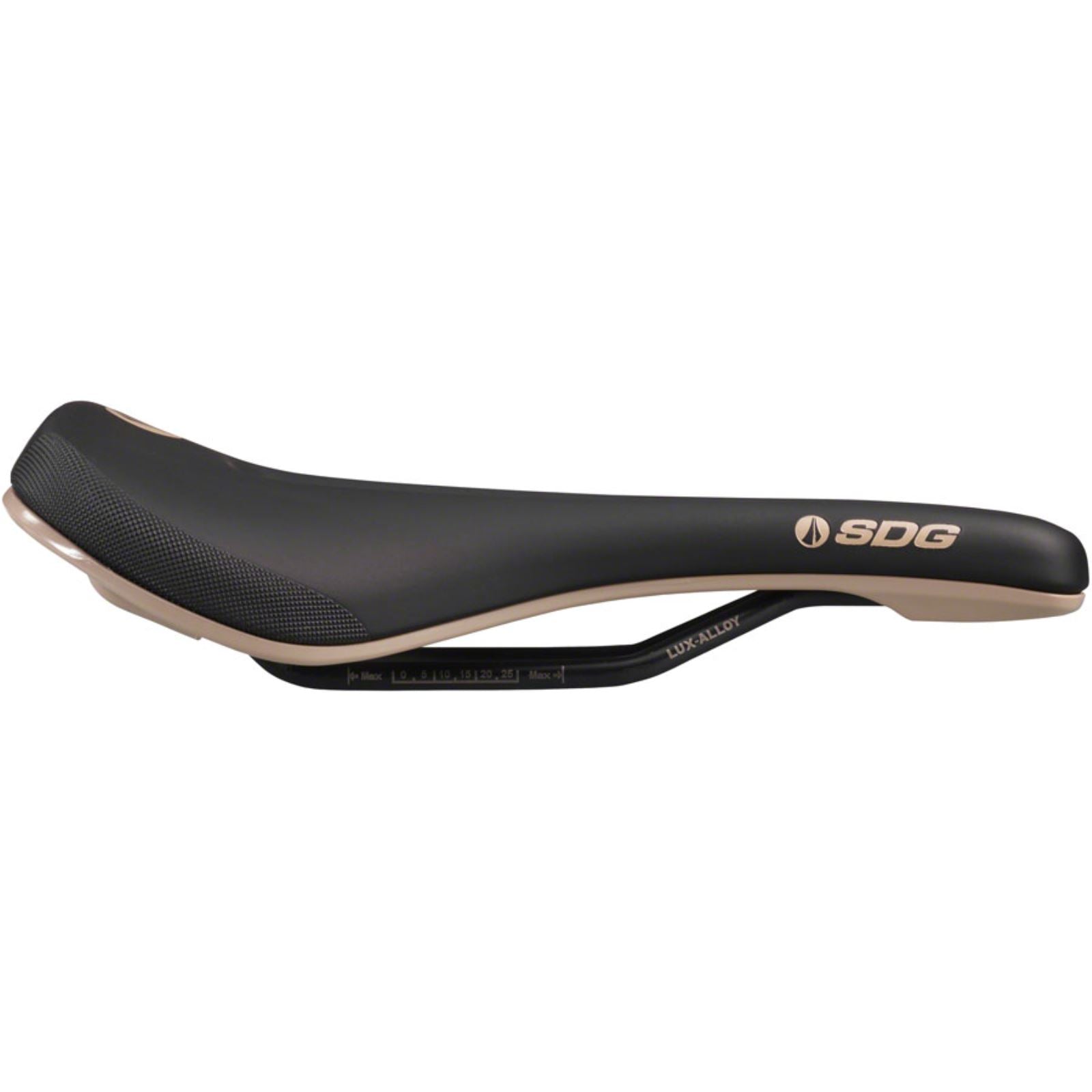 SDG Components V3 MAX Lux-Alloy Saddle 260 x 140mm Black/Tan OPEN BOX [MPN: 06324]_1999638