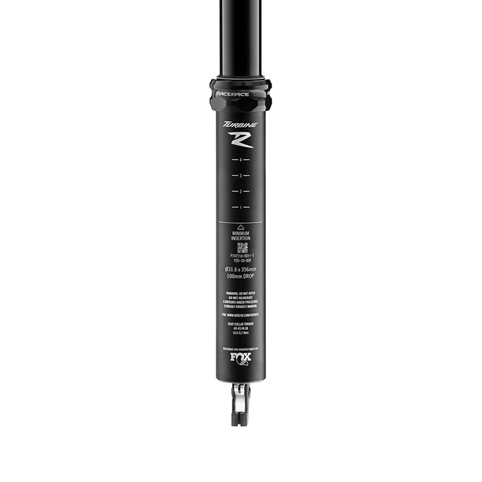 Race Face Turbine SL Dropper Seatpost - 31.6mm/380mm - Black [MPN: SP22TURSLDP31.6X100BLK]_1129225