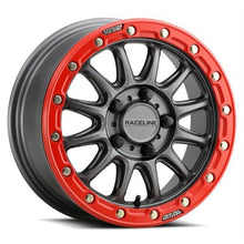 Raceline Alpha Beadlock Wheel - 15X10 5/4.5 6+4 (+25mm) - Gunmetal/Red A14GR51012+25_1134065