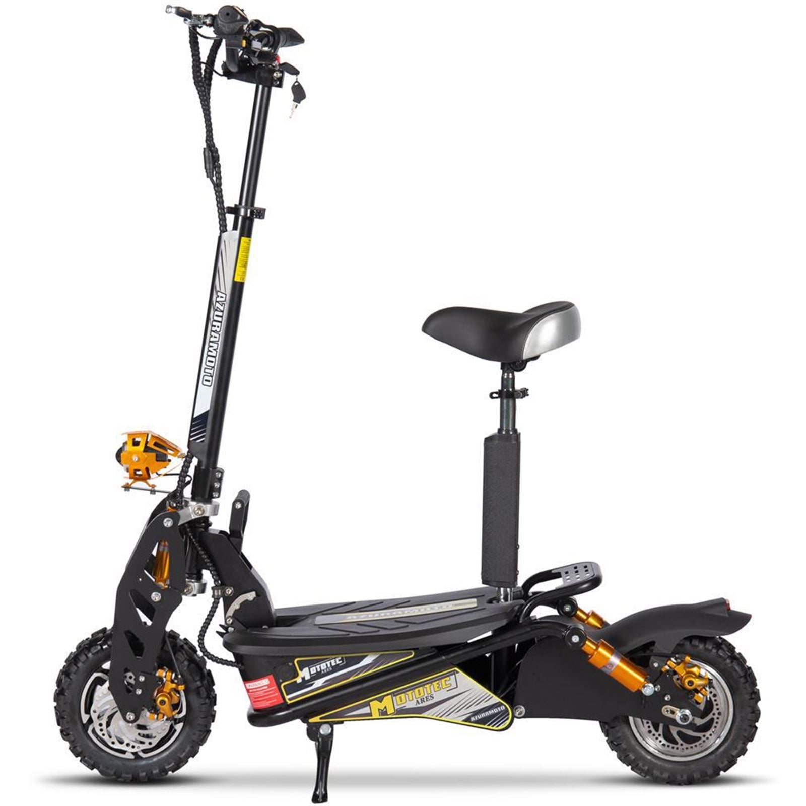 MotoTec USA Ares 48v 1600w Electric Scooter - Black MT-ARES-48V-1600W_BLACK_976835