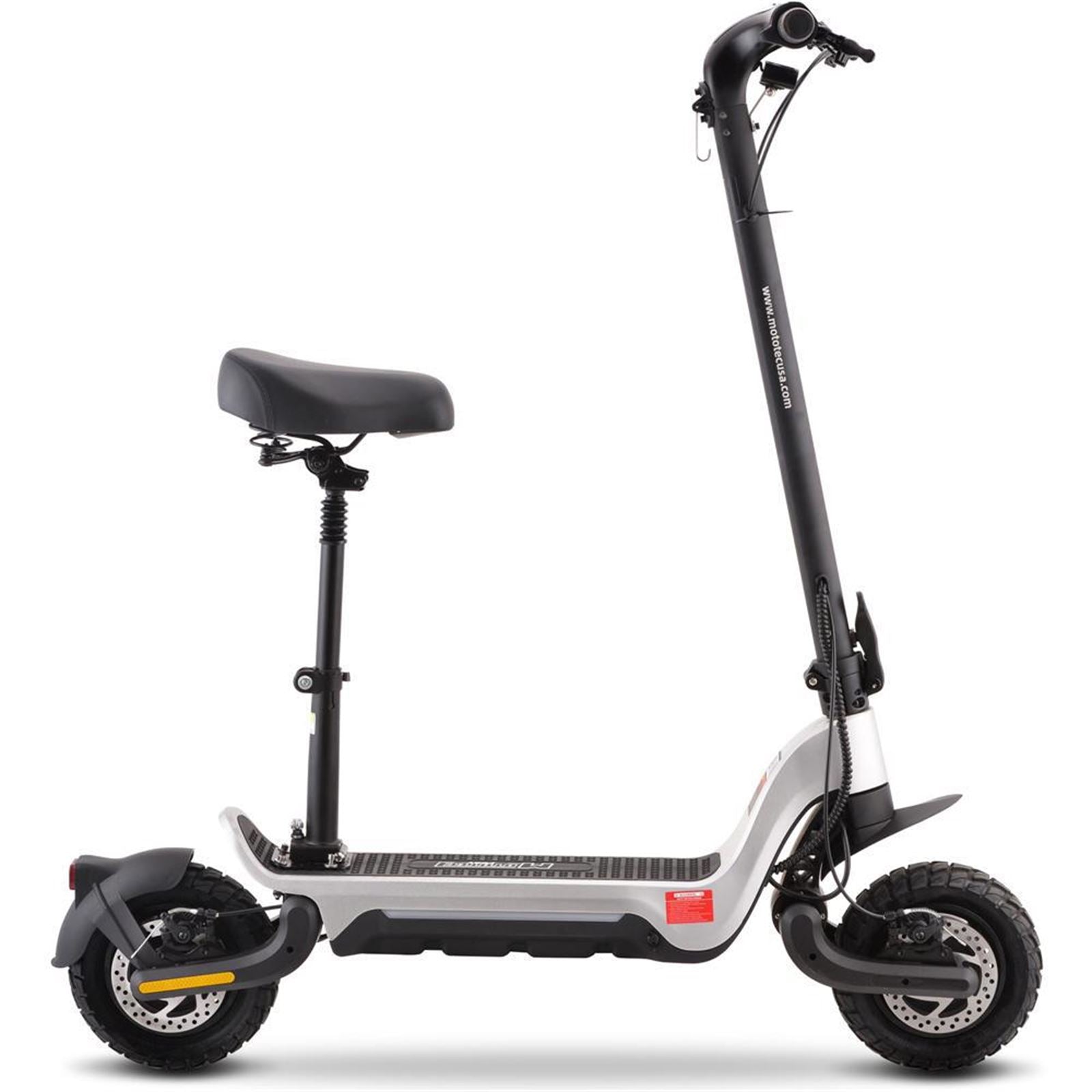 MotoTec USA Fury 48v 1000w Lithium Electric Scooter - Silver [MPN: MT-FURY-48V-1000W_SILVER]_976861