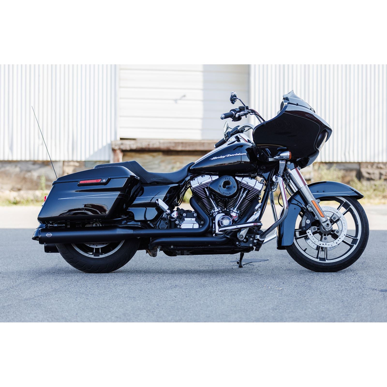 S&S Cycle 4-1/2" GNX Slip-On Mufflers - Guardian Black 550-1078_1139066