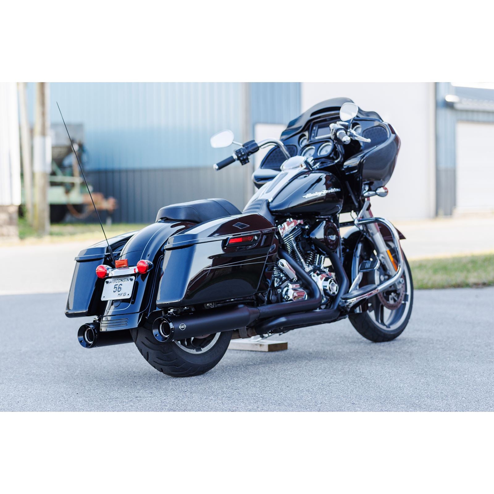 S&S Cycle 4-1/2" GNX Slip-On Mufflers - Guardian Black 550-1078_1139067