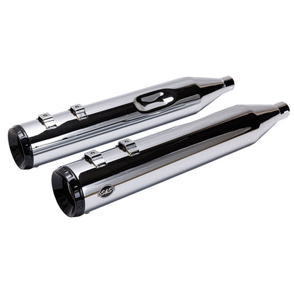 S&S Cycle 4-1/2" GNX Slip-On Mufflers - Chrome for Harley-Davidson 550-1079_1139068