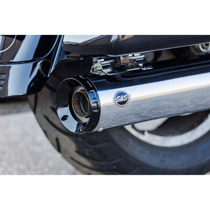 S&S Cycle 4-1/2" GNX Slip-On Mufflers - Chrome for Harley-Davidson 550-1079_1139070