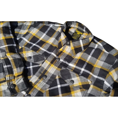ScorpionEXO Covert Flannel Riding Shirt - White/Yellow - Medium OPEN BOX [MPN: 13803-4]_2098410