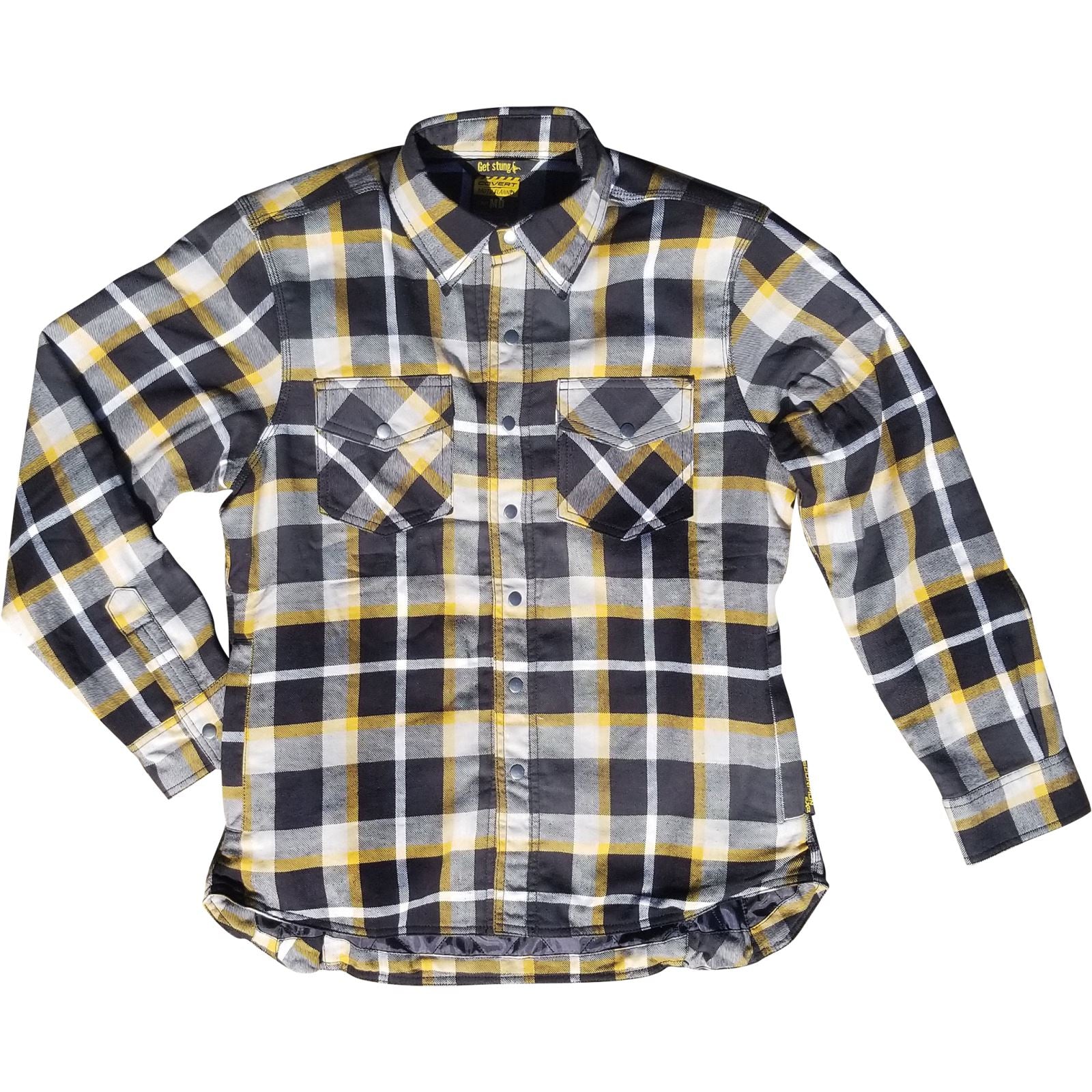 ScorpionEXO Women's Covert Flannel Shirt - White/Yellow - Large OPEN BOX [MPN: 52231-5]_2713833
