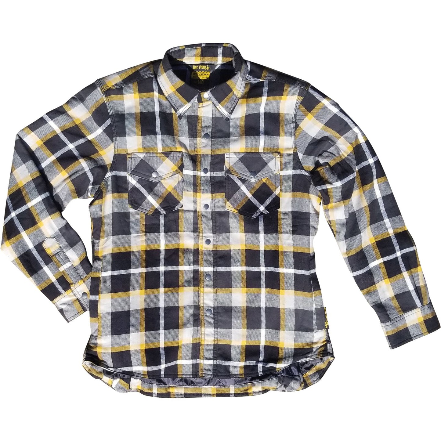 ScorpionEXO Women's Covert Flannel Shirt White/Yellow - Medium OPEN BOX [MPN: 52231-4]_2725692