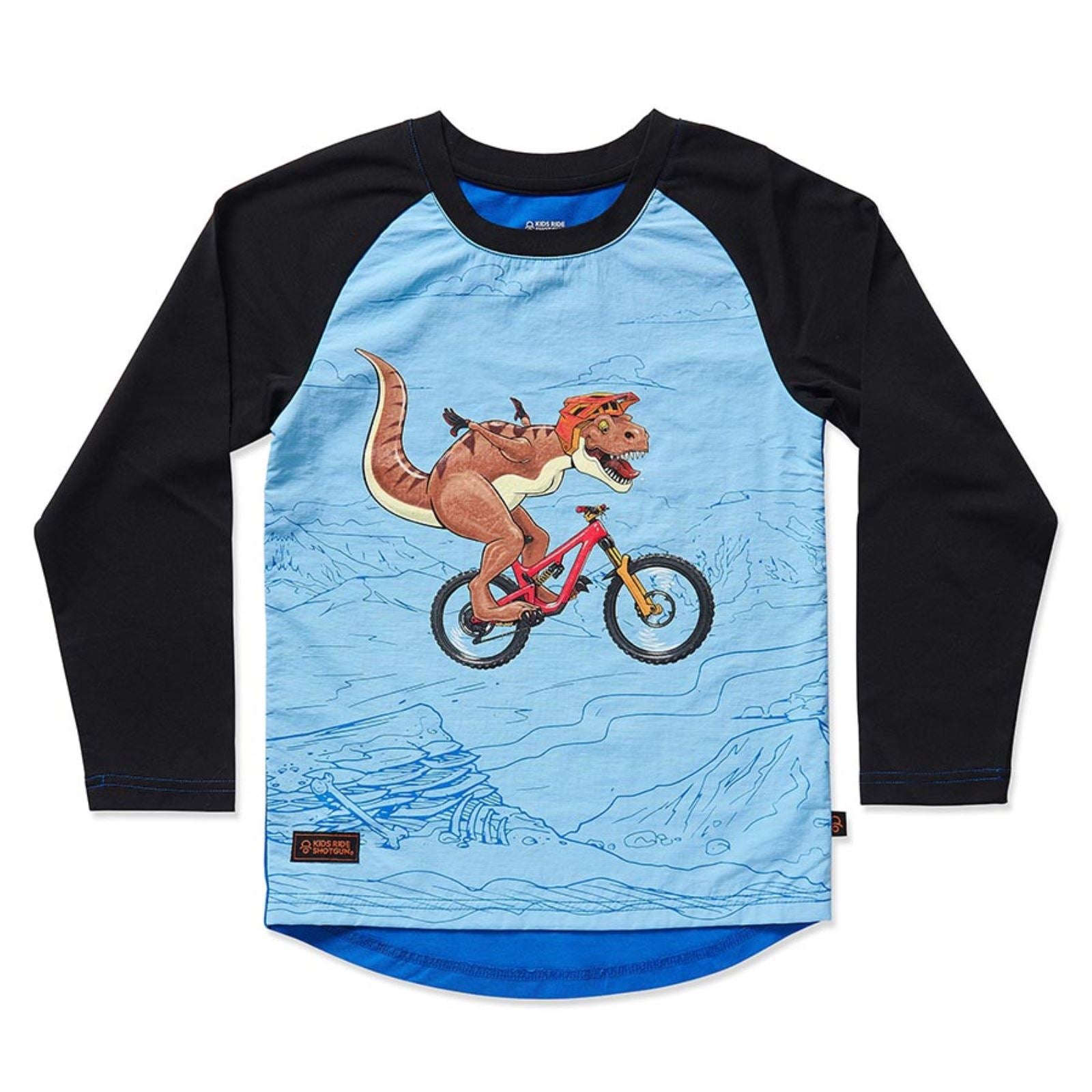 Kids Ride Shotgun Windproof MTB Kids Youth Jersey - Dino - Large [MPN: KRS-APP-MJD6-01]_1137971