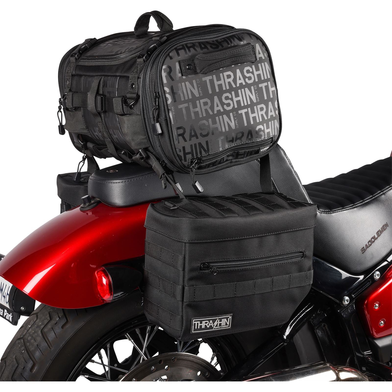 Thrashin Supply Company Essential Saddlebags - Black [MPN: TSB-0006]_1137960