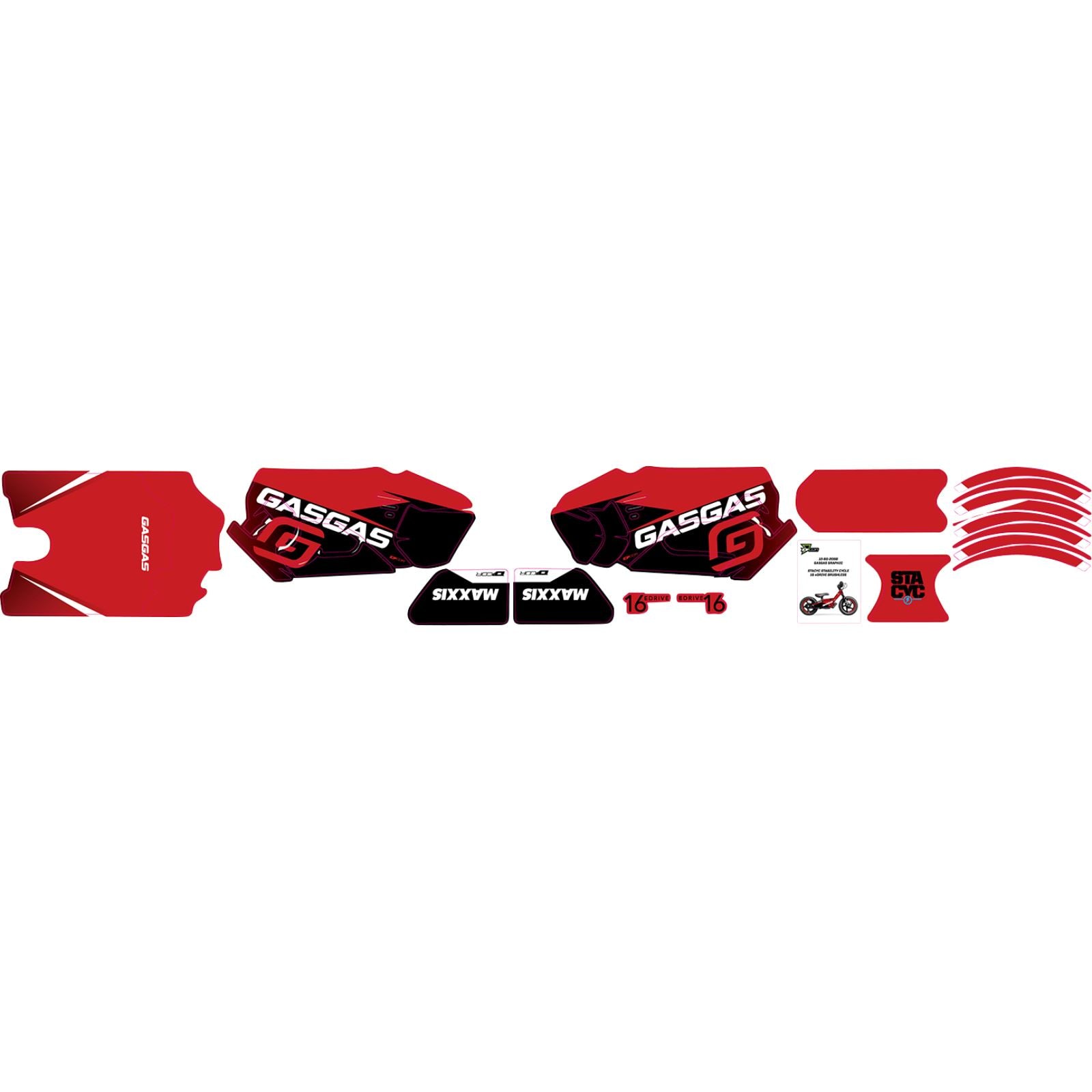D'Cor STACYC® Stability Cycle Graphic Kit - 16" - Brushless - GasGas [MPN: 10-80-209B]_1147026