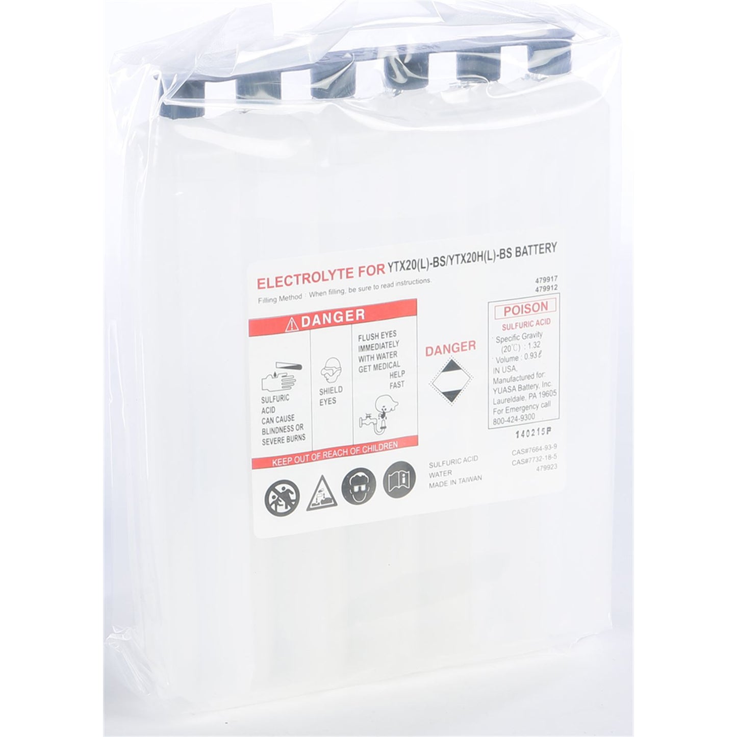 Yuasa Electrolyte Pack YTX20L-BS Each Acid Pack YTX20(L)BS 479917_195540