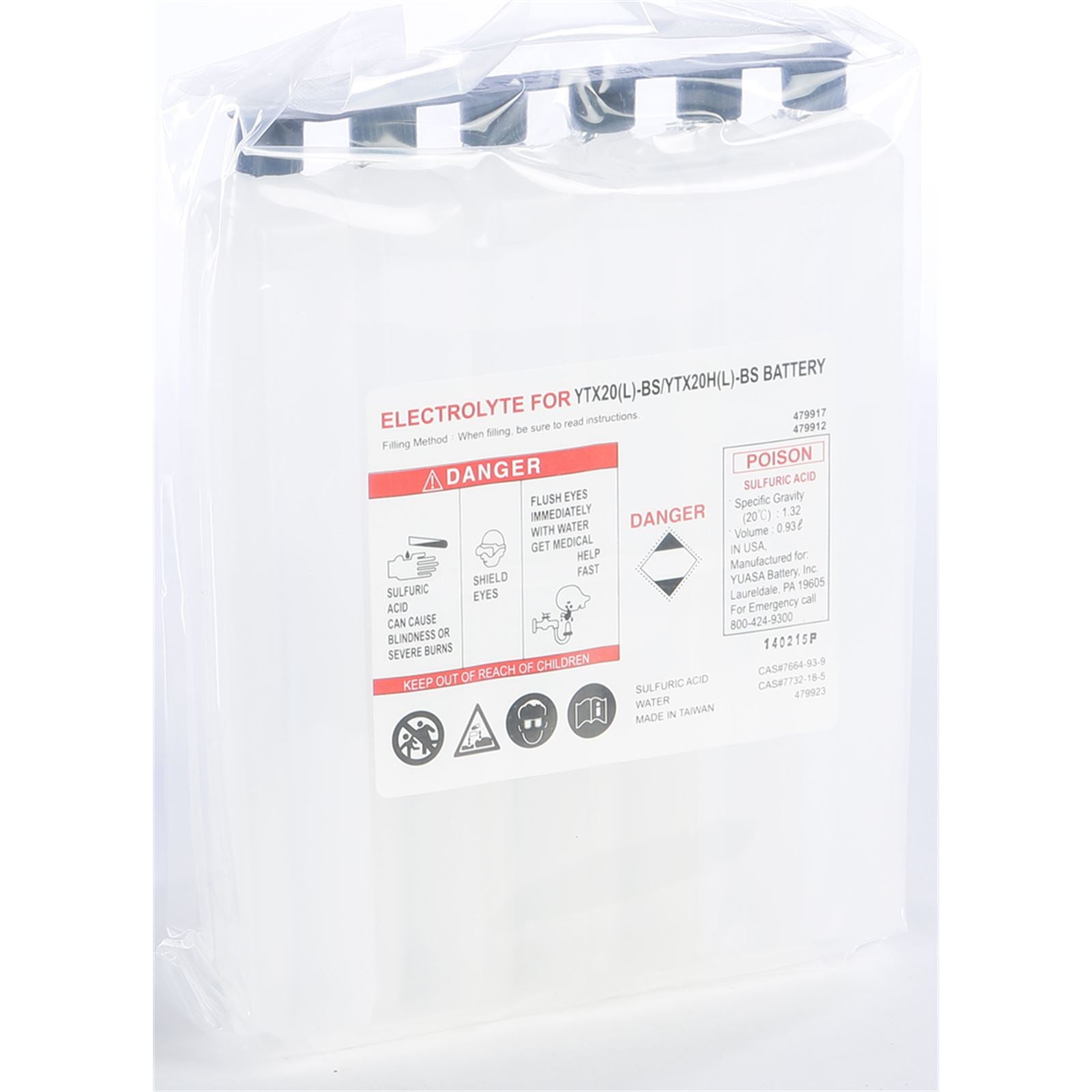 Yuasa Electrolyte Pack YTX20L-BS Each Acid Pack YTX20(L)BS 479917_195540