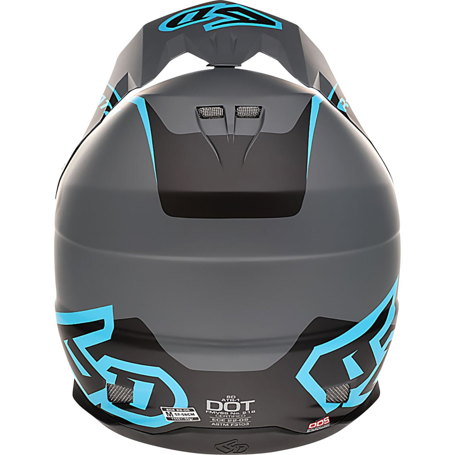 6D Helmets ATR-1 Helmet - Stealth - Cyan_1141437