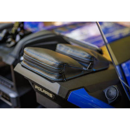 Show Chrome Kaliber Dash Pouch for Polaris Slingshot - Black with Blue Stitching H44-4BLUE_1146665