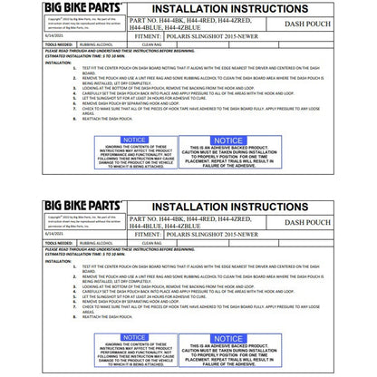 Show Chrome Kaliber Dash Pouch for Polaris Slingshot - Black with Red Stitching H44-4RED_1171898