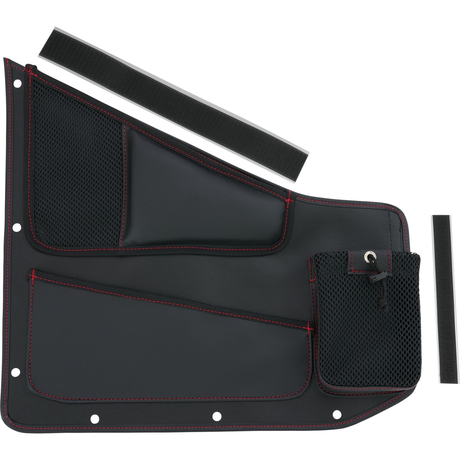 Show Chrome Driver Side Organizer for Polaris Slingshot - Left - Red Stitching H44-7DRED_1146668
