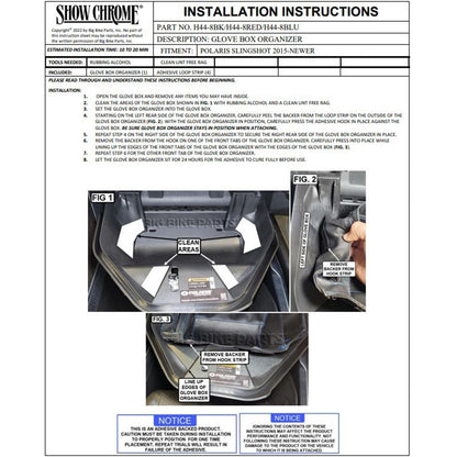 Show Chrome Kaliber Glove Box Organizer for Polaris Slingshot - Black H44-8BK_1171902