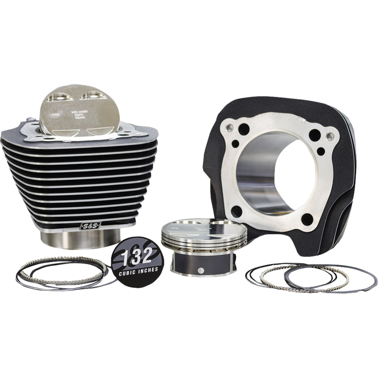 S&S Cycle 132" Big-Bore Kit - 4.5" Stroke - Black Granite/Highlighted - M8 [MPN: 910-0847]_1149178
