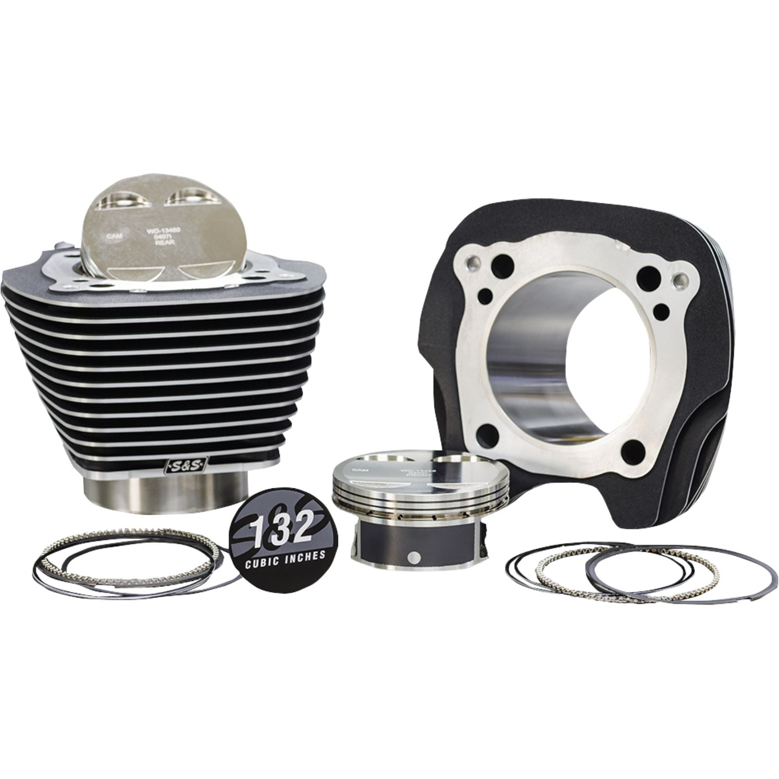 S&S Cycle 132" Big-Bore Kit - 4.5" Stroke - Black Granite/Highlighted - M8 [MPN: 910-0847]_1149178