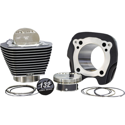 S&S Cycle 132" Big-Bore Kit - 4.5" Stroke - Black Granite/Highlighted - M8 [MPN: 910-0847]_1149178