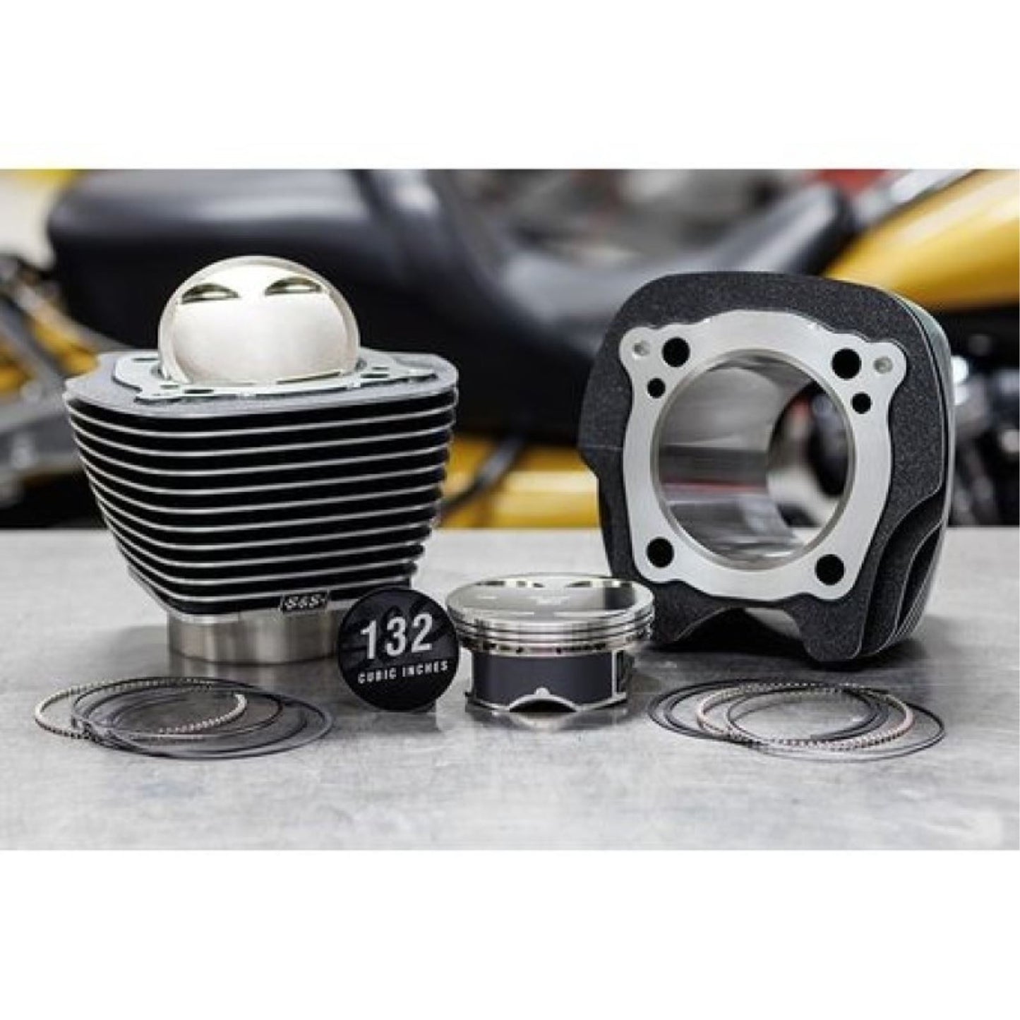 S&S Cycle 132" Big-Bore Kit - 4.5" Stroke - Black Granite/Highlighted - M8 [MPN: 910-0847]_1464069