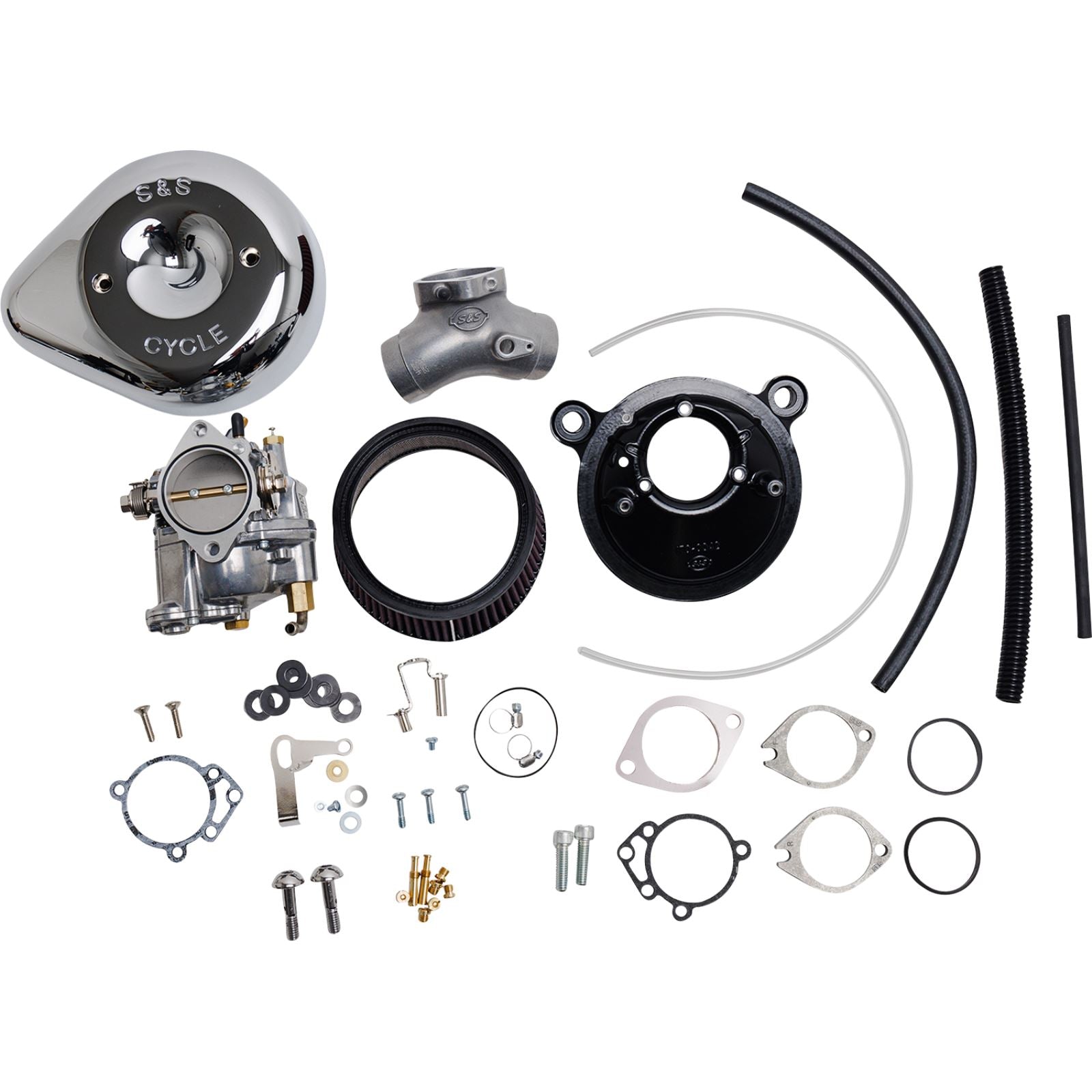 S&S Cycle Carburetor E and Stealth Air Kit - Chrome - Big Twin '84-'99 110-0145_1146748