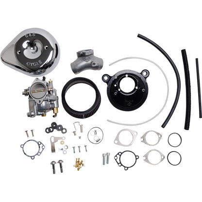 S&S Cycle Carburetor E and Stealth Air Kit - Chrome - Big Twin '84-'99 110-0145_1146748