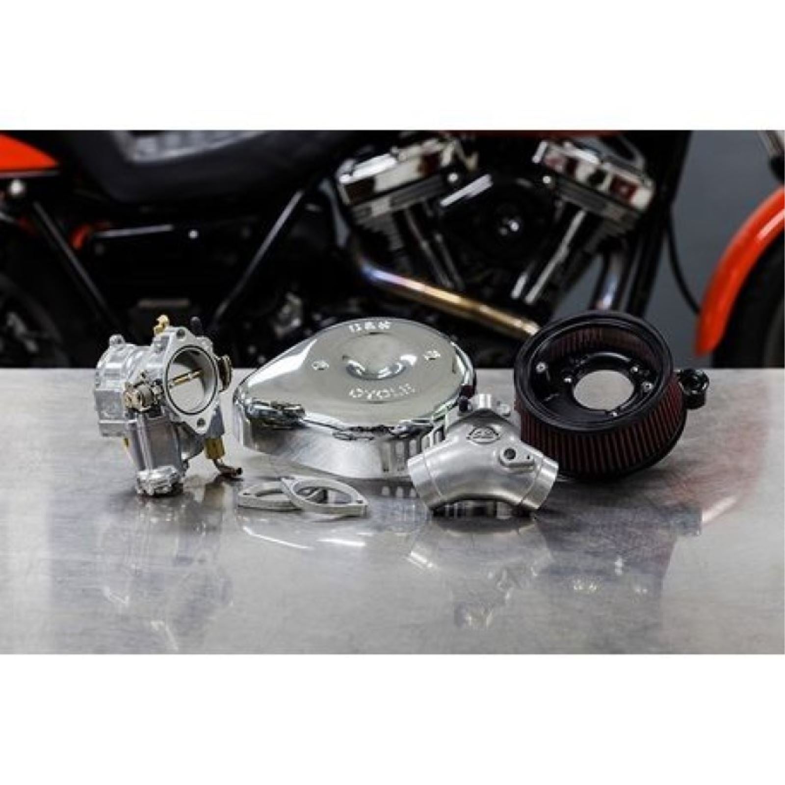 S&S Cycle Carburetor G and Stealth Air Kit - Chrome - Big Twin '84-'99 110-0147_1463925