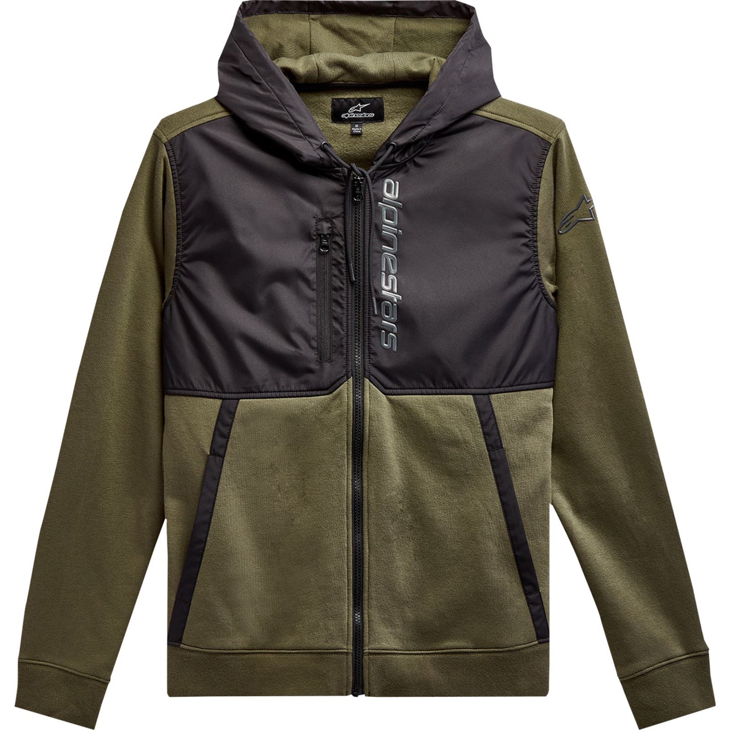 Alpinestars Aligned Zip Hoodie - Military/Black - Large [MPN: 1213-51000-6910-L]_1155606