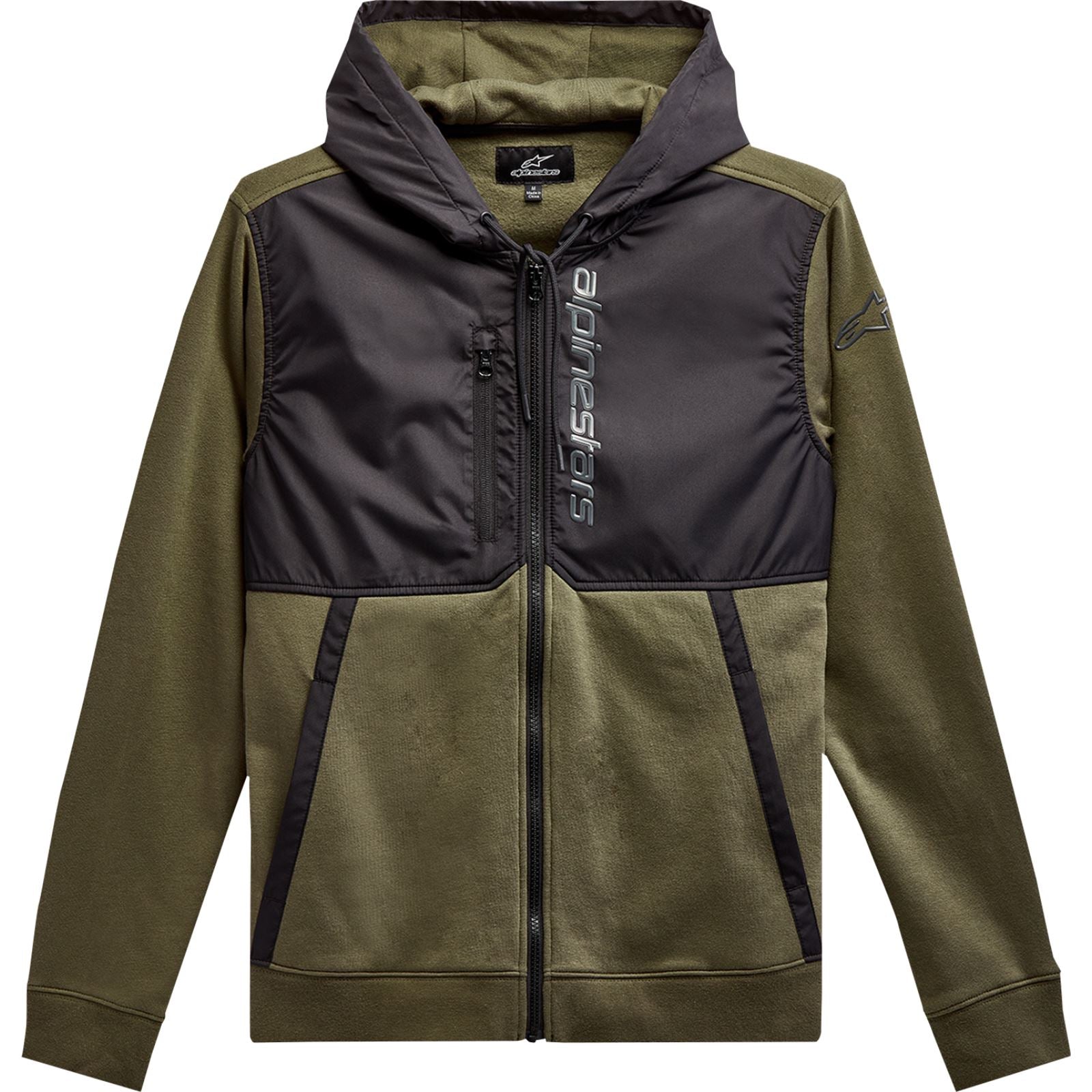 Alpinestars Aligned Zip Hoodie - Military/Black - Large [MPN: 1213-51000-6910-L]_1155606