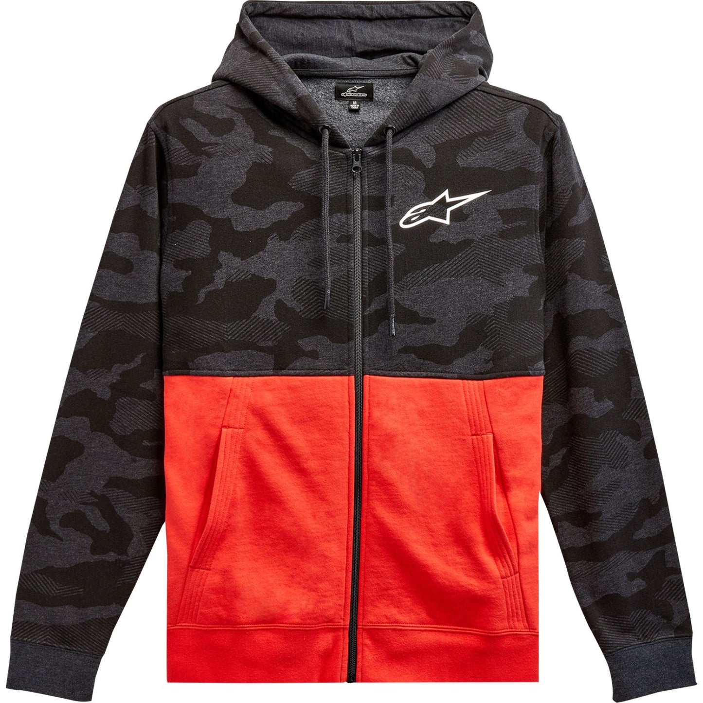 Alpinestars Camo Block Hoodie - Charcoal Heather/Warm Red - Large [MPN: 1213-51050-1816-L]_1155668