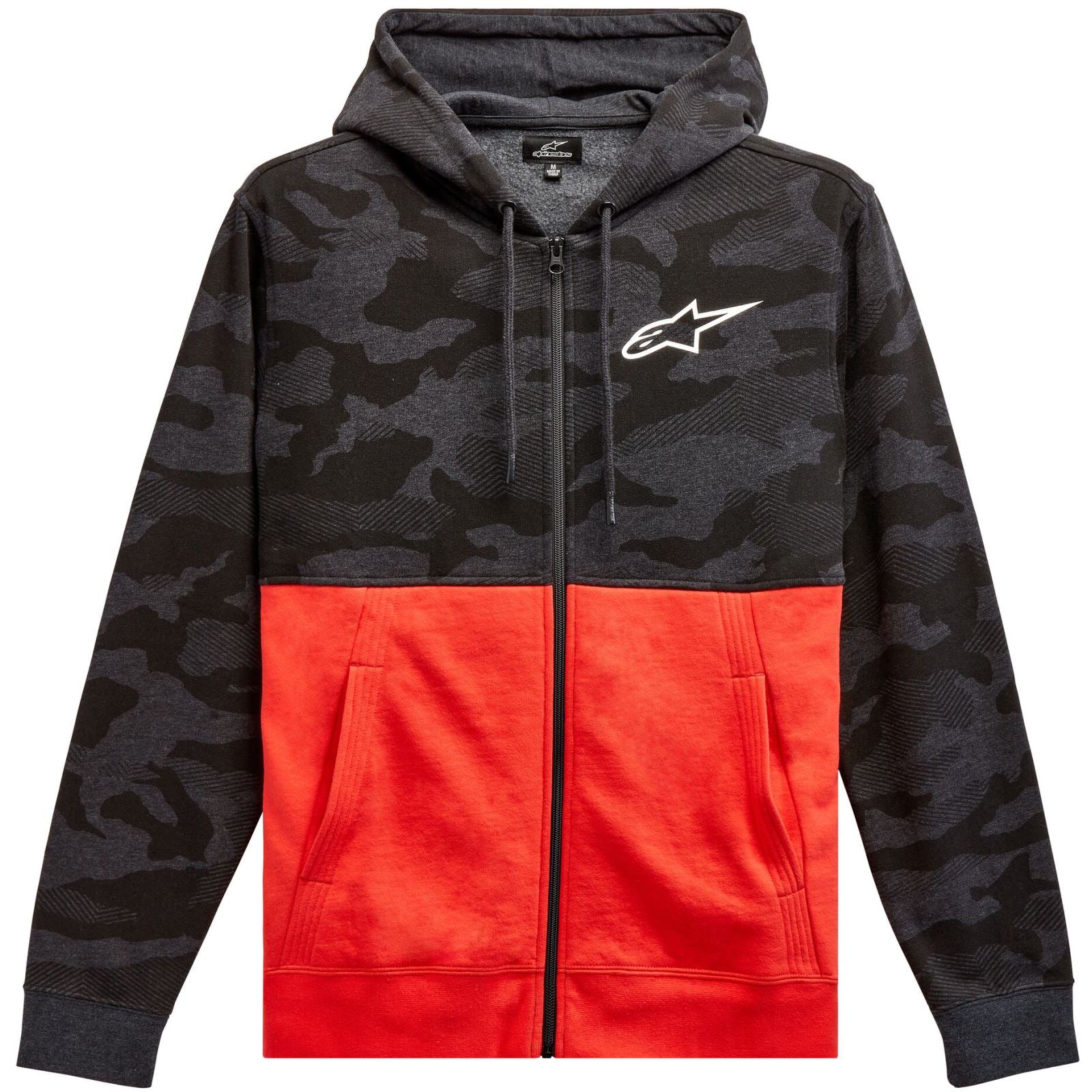 Alpinestars Camo Block Hoodie - Charcoal Heather/Warm Red - Medium [MPN: 1213-51050-1816-M]_1150840