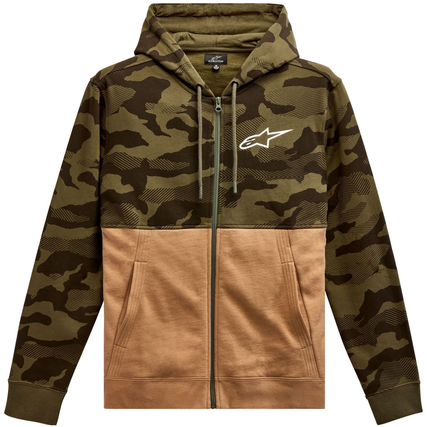 Alpinestars Camo Block Hoodie - Military/Sand - Small [MPN: 1213-51050-6923-S]_1150446
