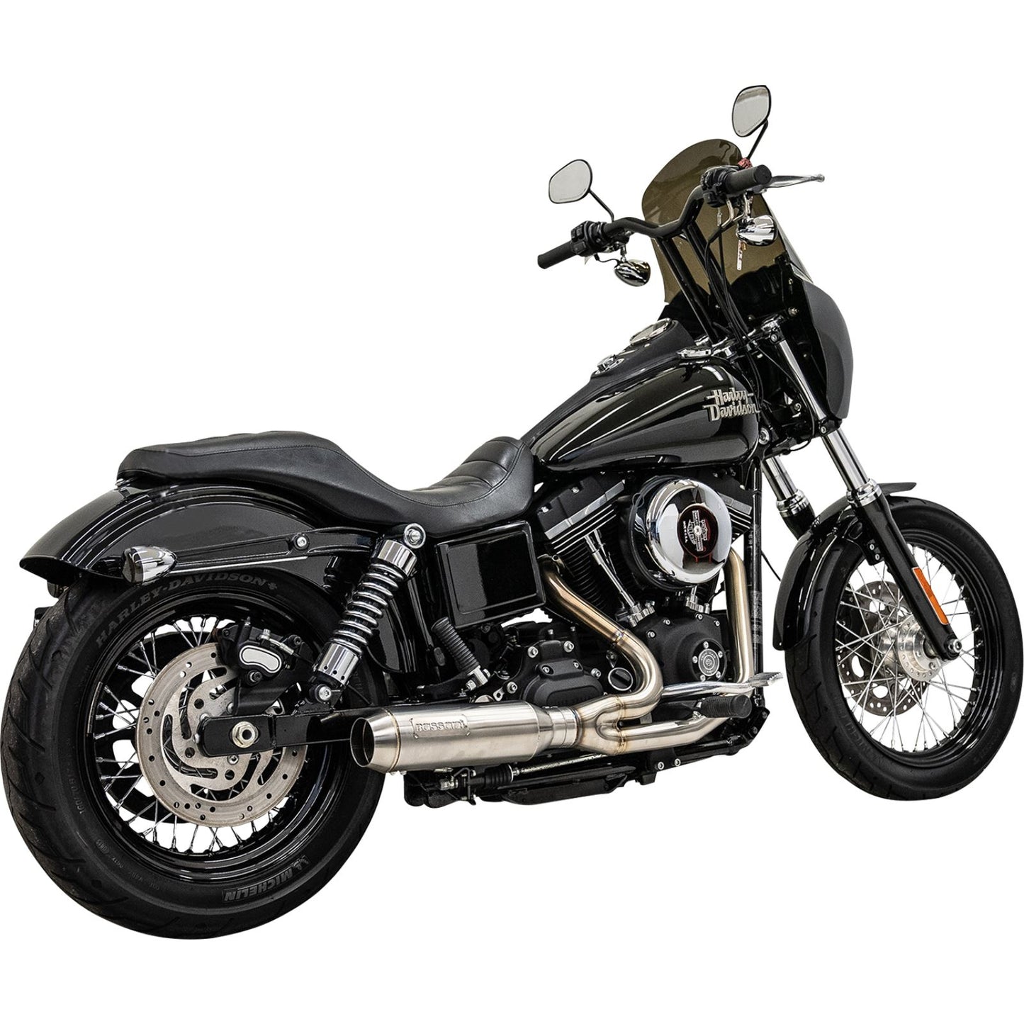 Bassani Manufacturing 2-into-1 Ripper Exhaust System with Super Bike Muffler - Stainless Steel [MPN: 1D7SS]_1148135