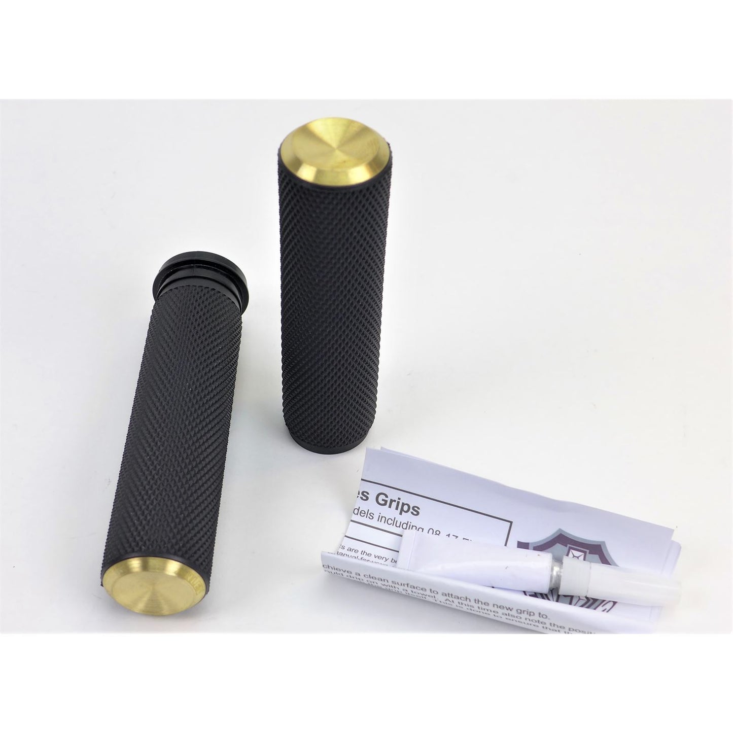 Arlen Ness Brass Knurled 1" Handlebar Grips for Throttle by Wire OPEN BOX [MPN: 07-334]_1148713