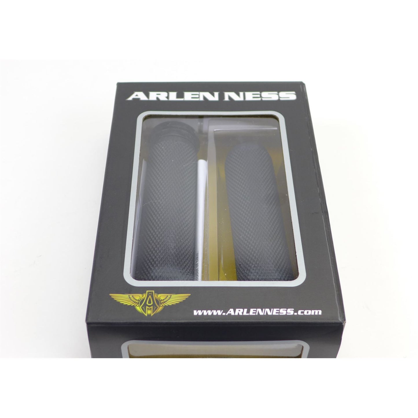 Arlen Ness Brass Knurled 1" Handlebar Grips for Throttle by Wire OPEN BOX [MPN: 07-334]_1148715