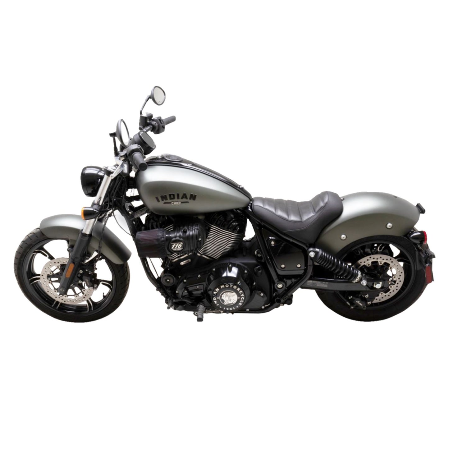 Mustang Motorcycle Products Runaround Seat - Solo - Black - Tuck-n-Roll - Chief '22-'23 88200_1156892