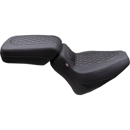 Mustang Motorcycle Products Squareback Seat - Solo - Black - Diamond Stitch - Chief '22-'23 [MPN: 88201]_1156880