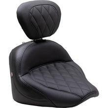 Mustang Motorcycle Products Solo Touring Seat - w/ Driver Backrest - Black - Diamond - Chief '22-'23 89740_1156869