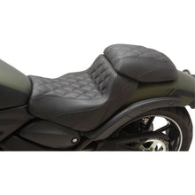 Mustang Motorcycle Products Squareback/Fastback Solo Seat - Black Diamond Stitch for Kawasaki Vulcan 76430_1156897