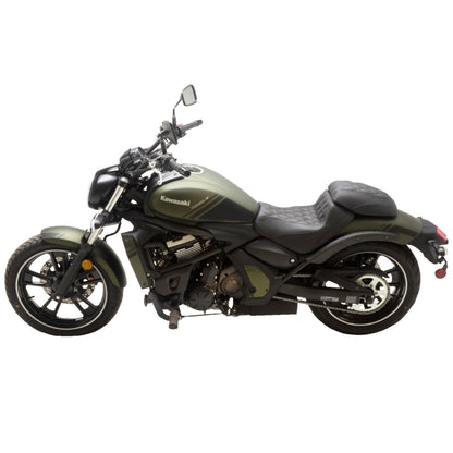 Mustang Motorcycle Products Fastback Seat - Passenger - Black - Diamond Stitch - Vulcan S '15-'23 76432_1156921
