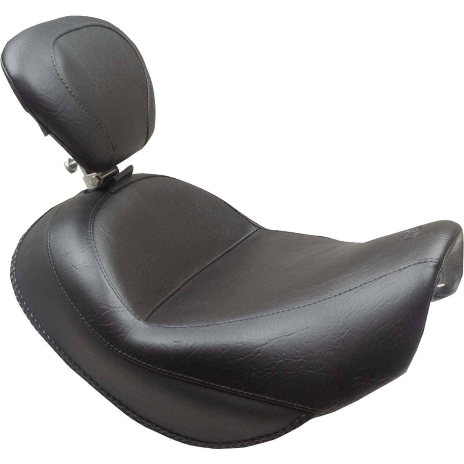 Mustang Motorcycle Products Wide Touring Solo Seat - Black - Plain - w/Driver Backrest - C90T '15-'19 89206_1156928