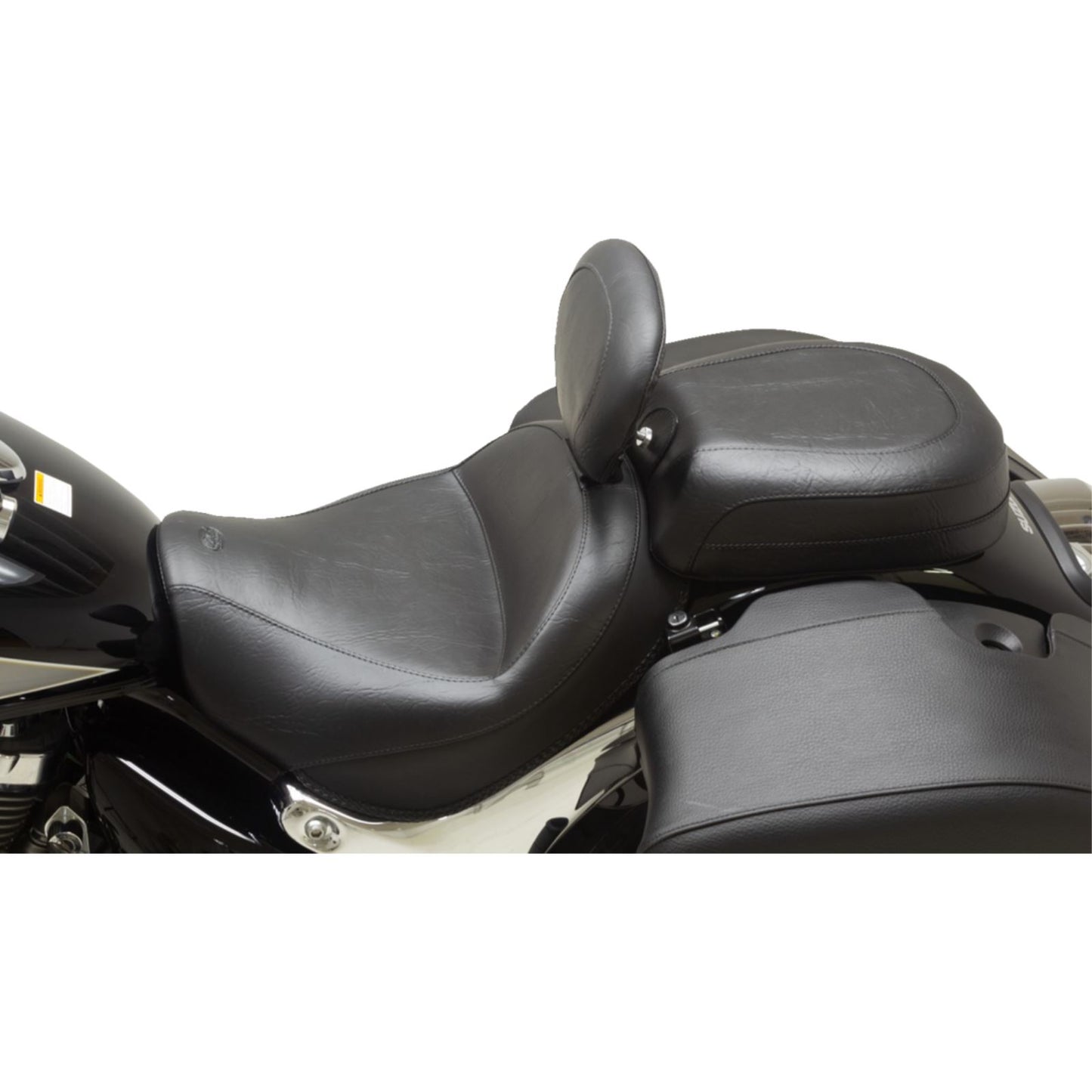 Mustang Motorcycle Products Wide Touring Solo Seat - Black - Plain - w/Driver Backrest - C90T '15-'19 89206_1156929