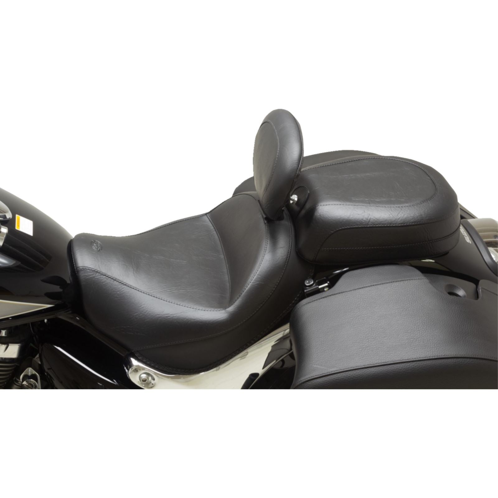 Mustang Motorcycle Products Wide Touring Solo Seat - Black - Plain - w/Driver Backrest - C90T '15-'19 89206_1156929